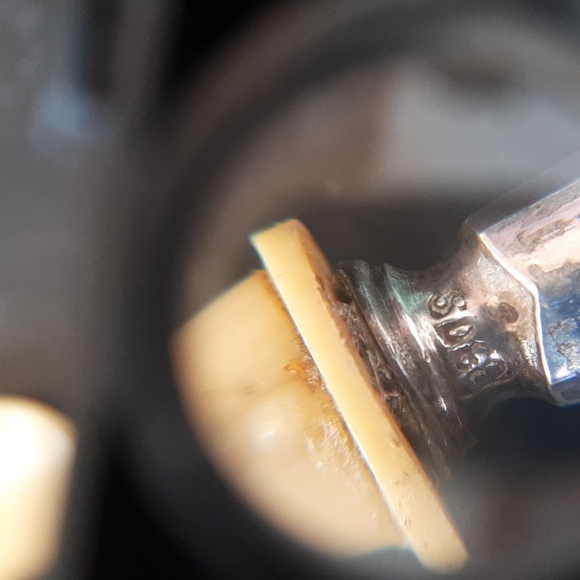 Danish pre 1920, 830 grade sterling handled servers - Picture 3 of 5